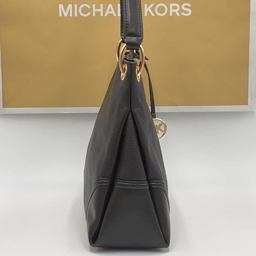 MICHAEL KORS BLACK NICOLE MD PEBBLE SHOULDER BAG - Picture 5 of 16